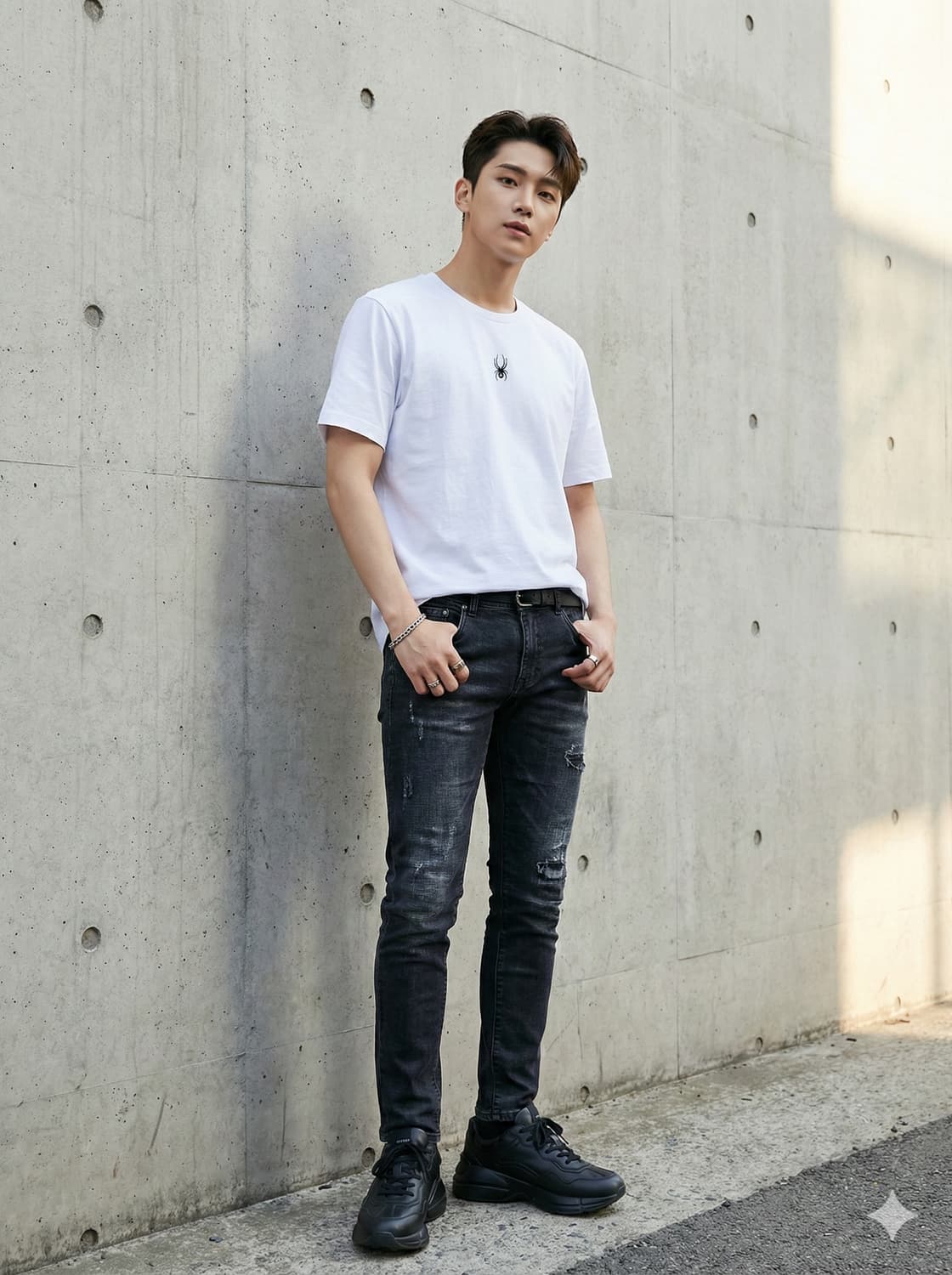 SPYDER 스파이더 센터 로고 화이트 반팔 티셔츠 상품이미지1