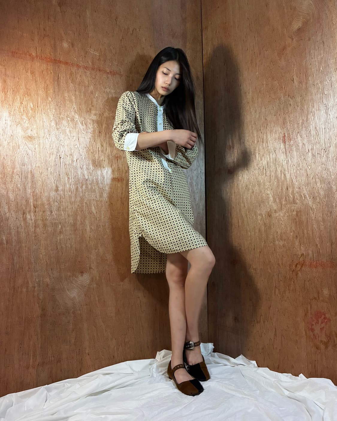 이자벨 마랑 에뚜왈 다이아몬드 프린트 셔츠 원피스 상품이미지3