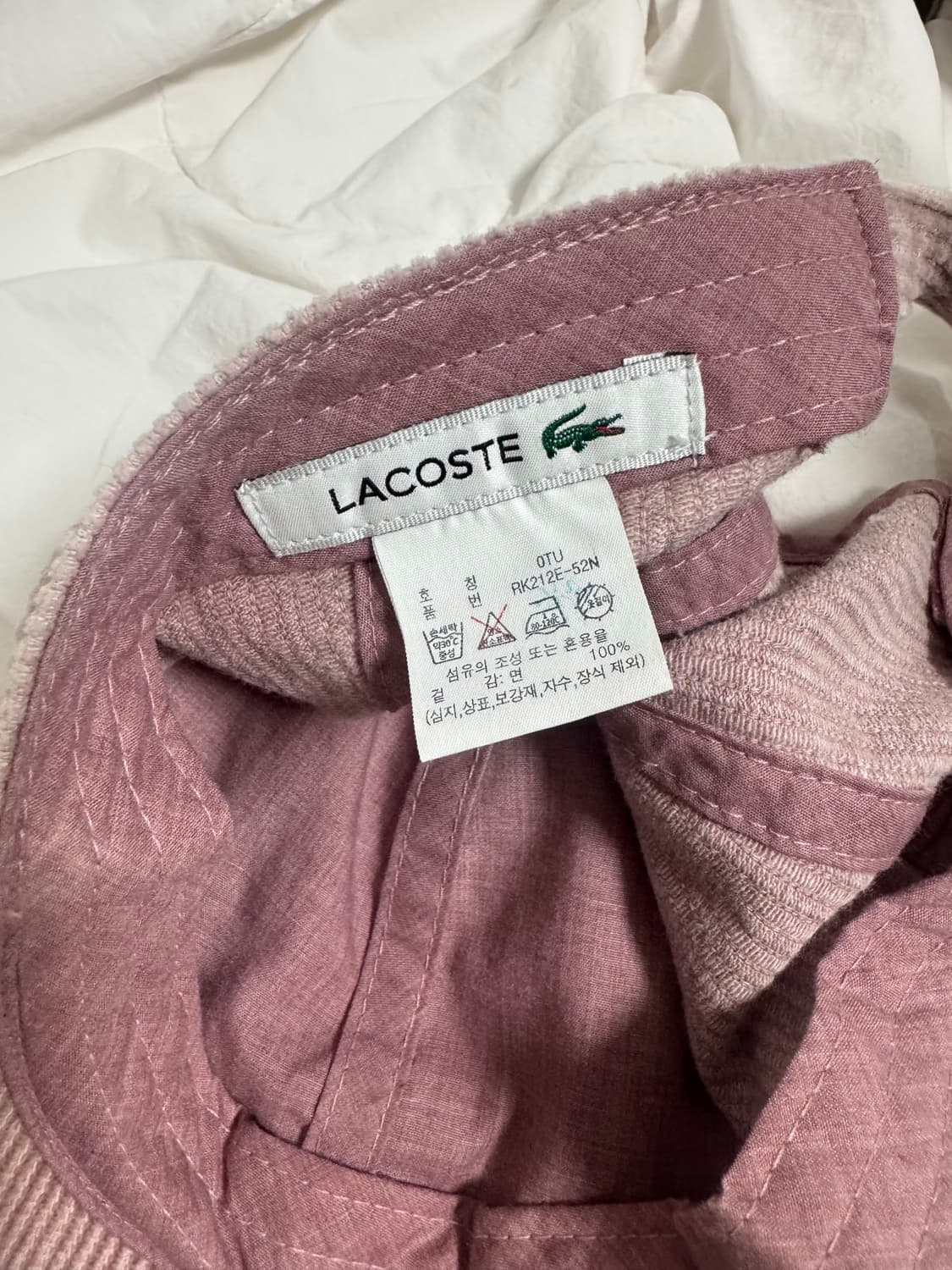 라코스테 코듀로이 볼캡 핑크 (정가89000) 상품이미지3