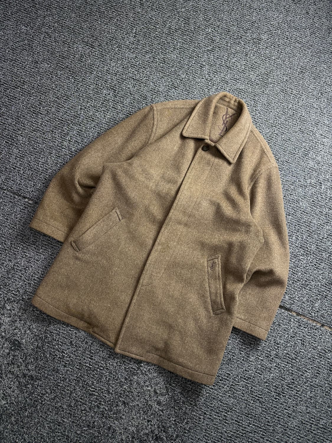 90s YSL 입생로랑 울 앙고라 블렌드 싱글 코트 2762 상품이미지1