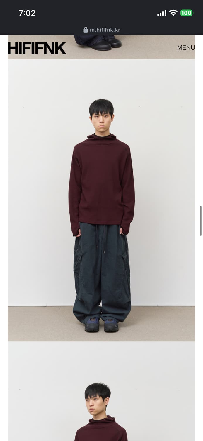 하이파이펑크 와플 후디 버건디 상품이미지1