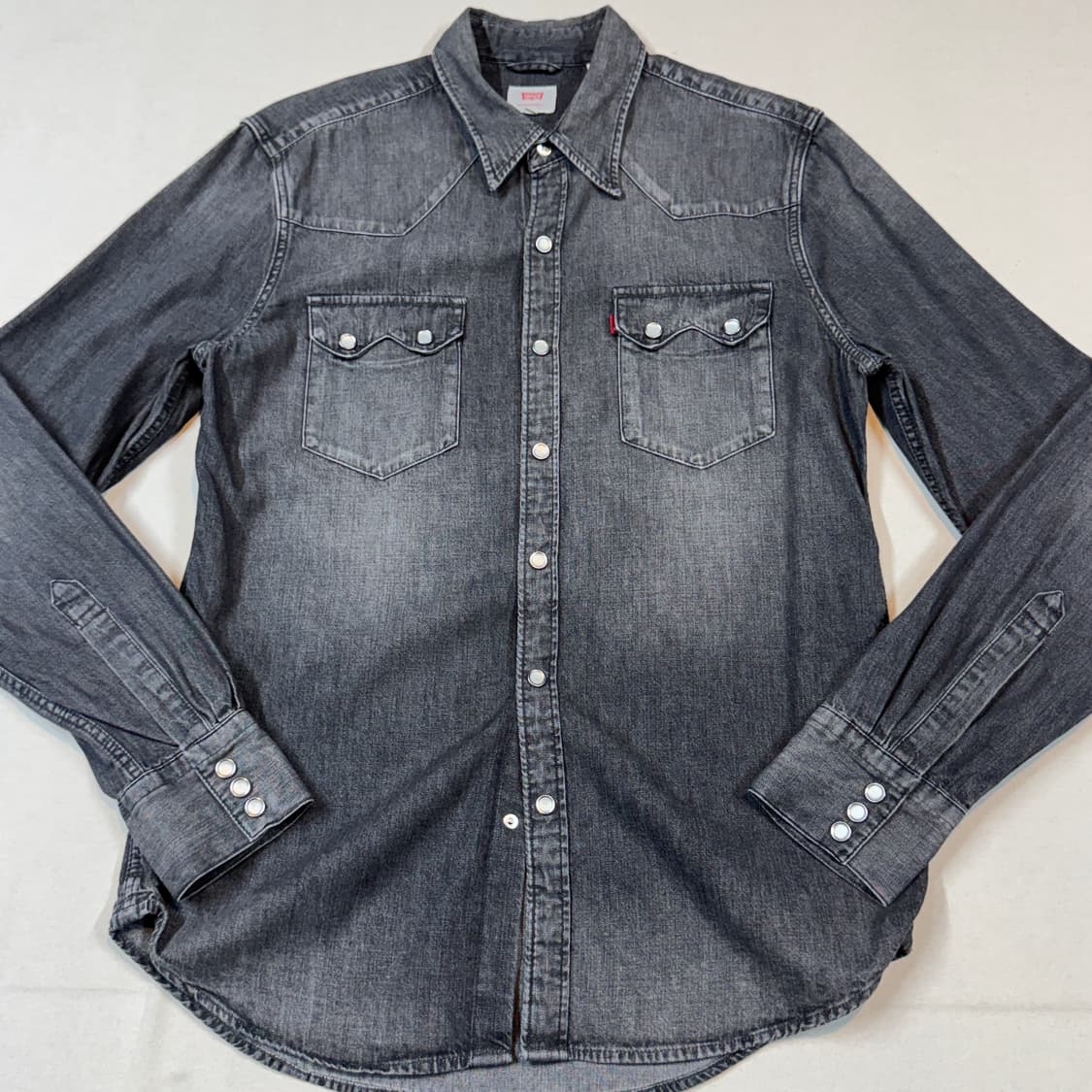 M) 리바이스 스탠다드 투포켓 웨스턴 흑청 데님 셔츠 상품이미지2