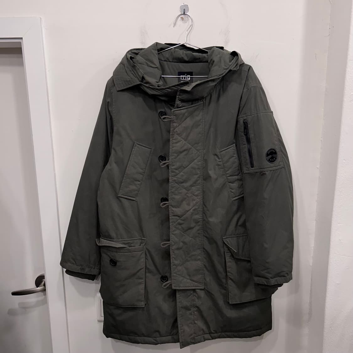 rrig 베이직하우스 구스다운 후드 롱 야상패딩 상품이미지2