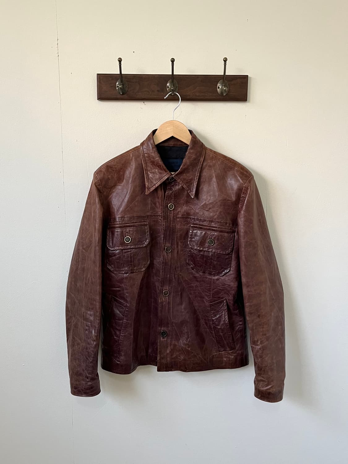 90‘s MARCO 에이징 베라 펠레 레더 자켓 상품이미지1