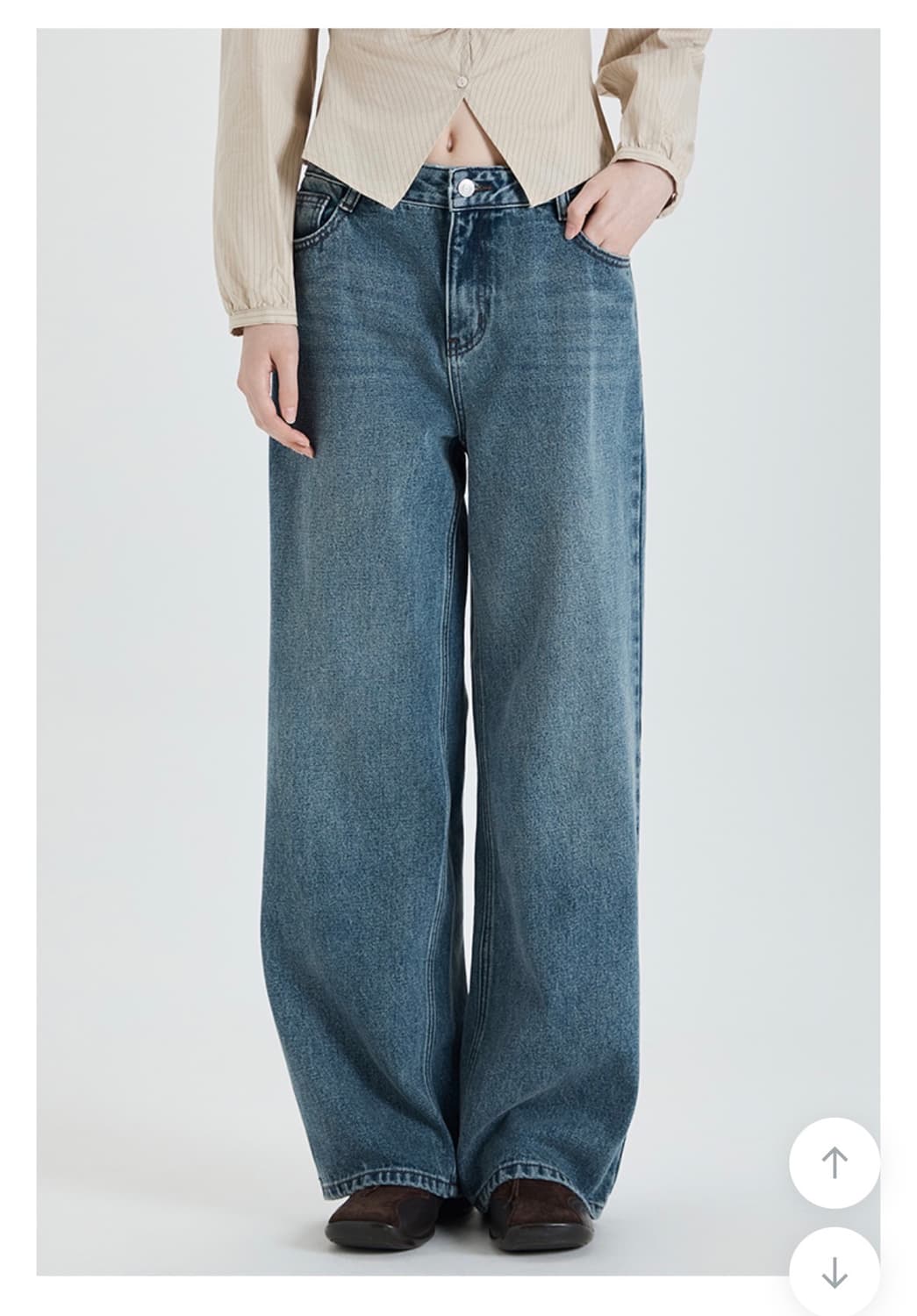 미쏘 핏업데님와이드팬츠 indigo 상품이미지1