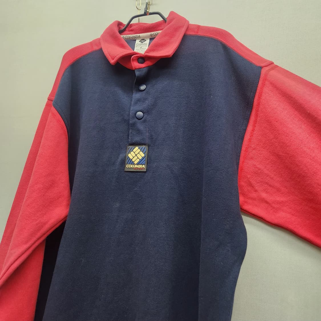 콜롬비아 스포츠 컬러블럭 빈티지 스냅 맨투맨 M(XL) 상품이미지3