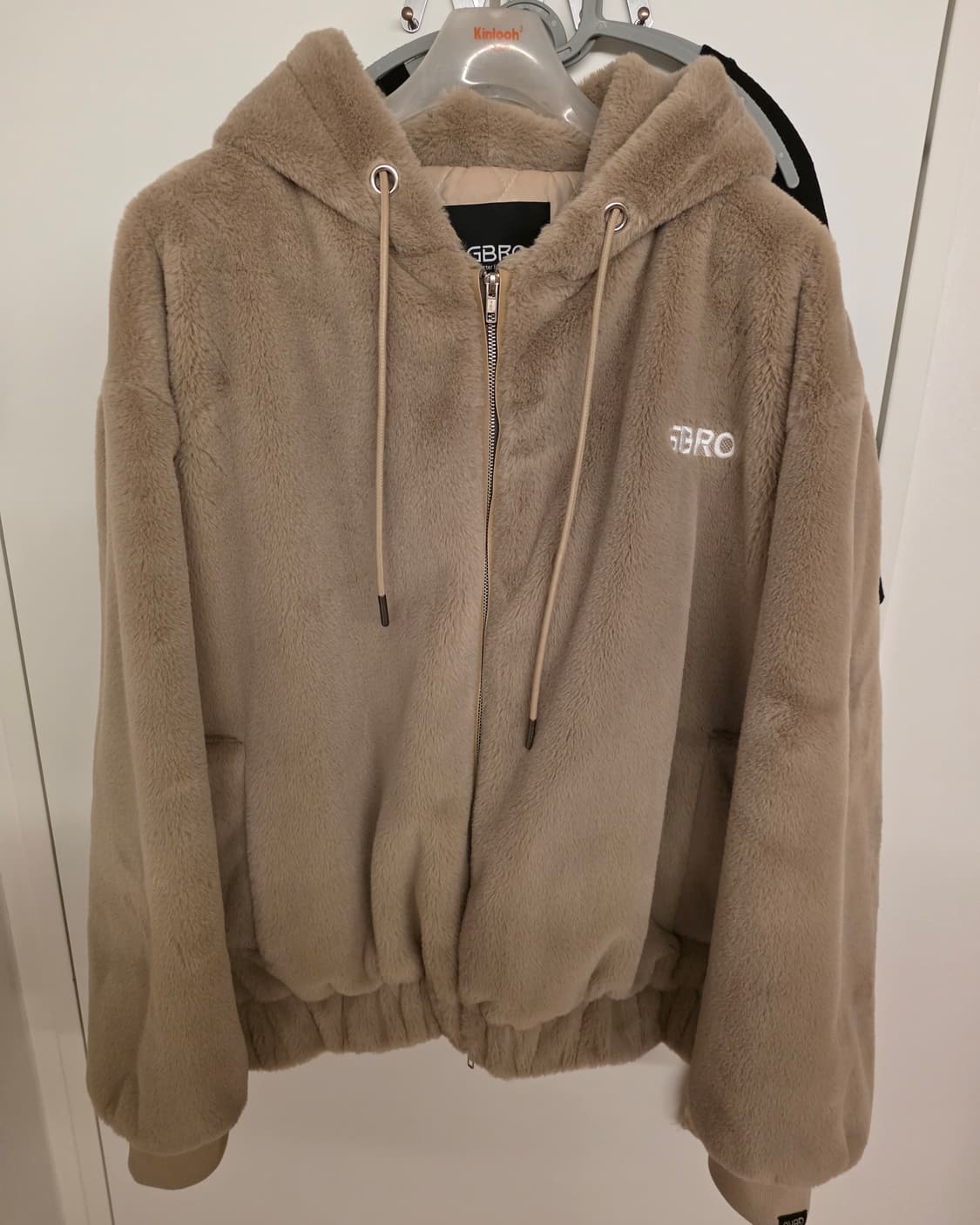 짐브로 프리미엄 퍼 후드 패딩 베이지 xl 110 상품이미지4