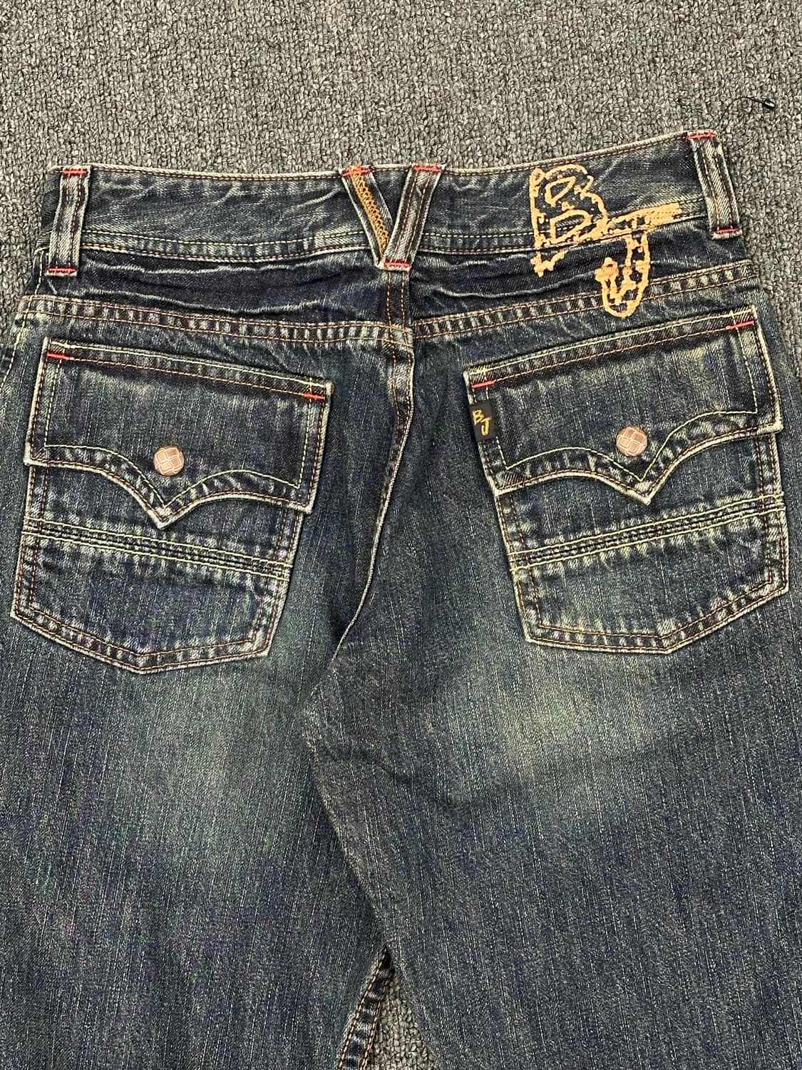 150)재패니즈 빈티지 여성 스티치 포켓 중청 데님팬츠 상품이미지2