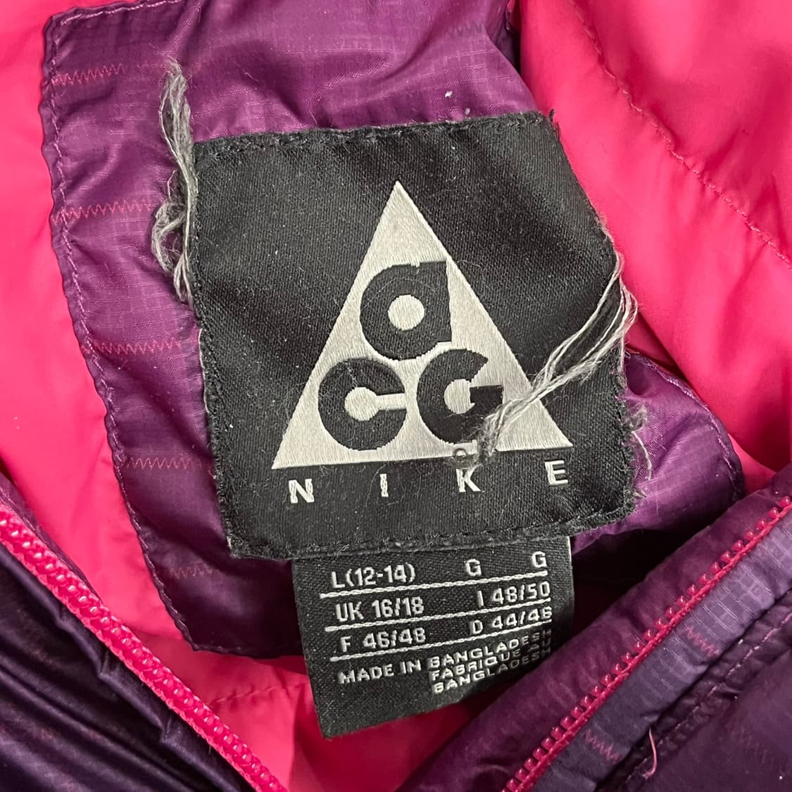 [정품/L] 나이키 acg 보라 핑크 배색 후드 패딩 점퍼 b16 상품이미지5