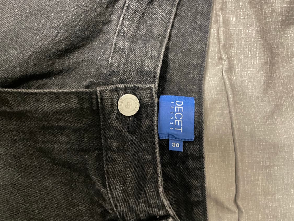 데케트 패션플래닛 올시즌 릴랙스드 와이드 데님 진 블랙 30 상품이미지2