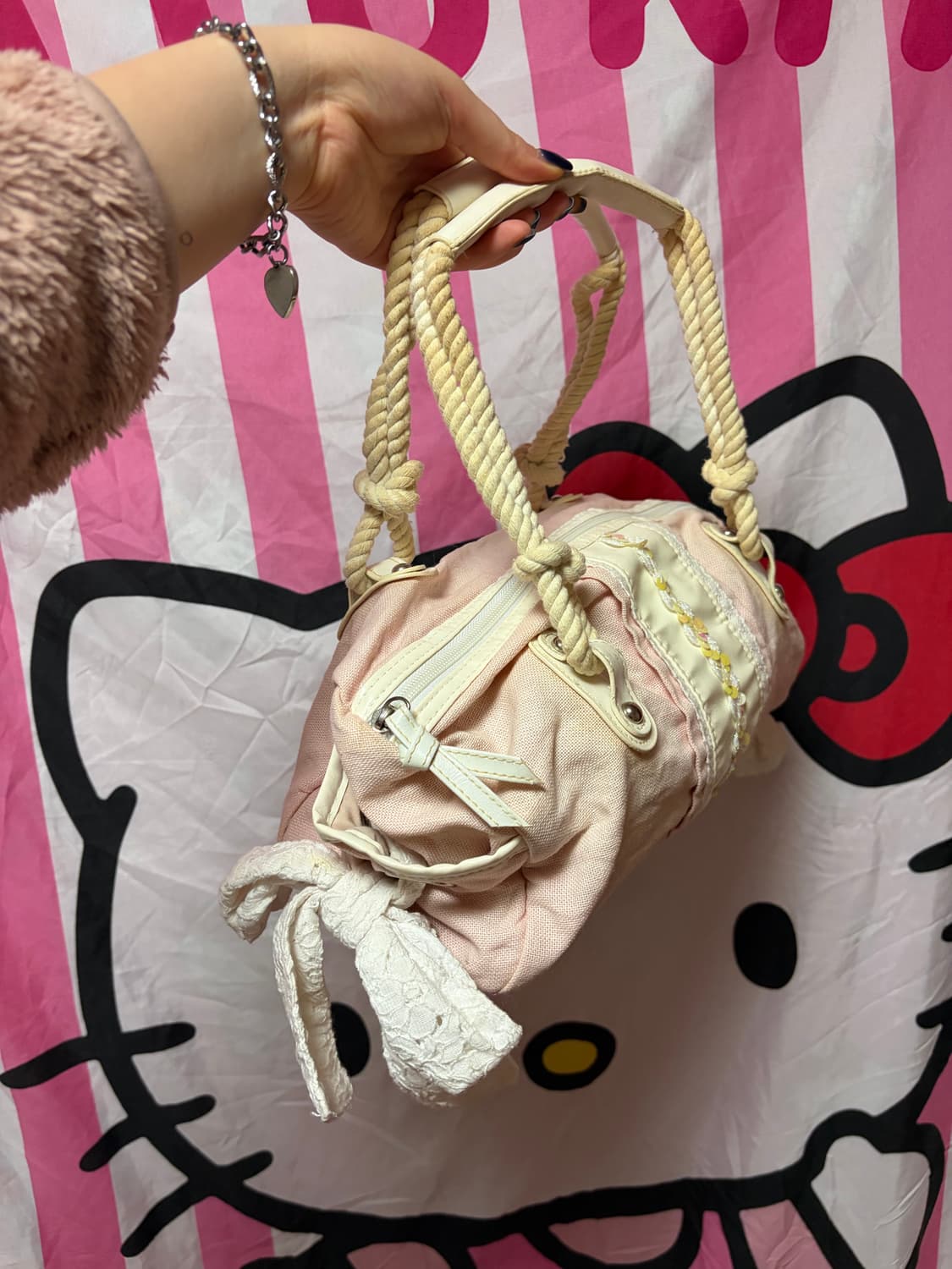 페일핑크 레이스 백 상품이미지3