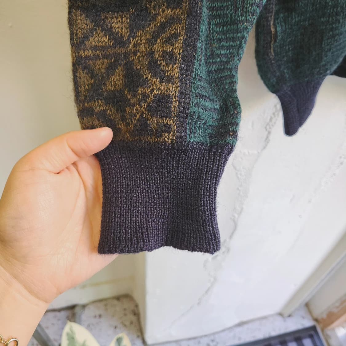 UomoKOSUGI 패턴 울 카라니트 L사이즈 상품이미지4