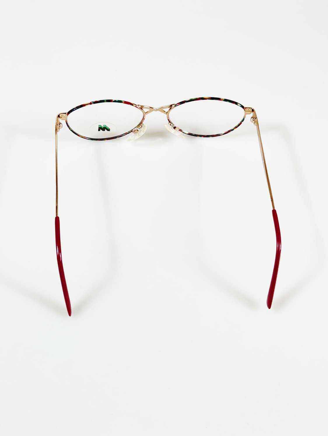 90s 독일제 MEITZLER 레드 골드 슬림 오벌 빈티지 안경 상품이미지5