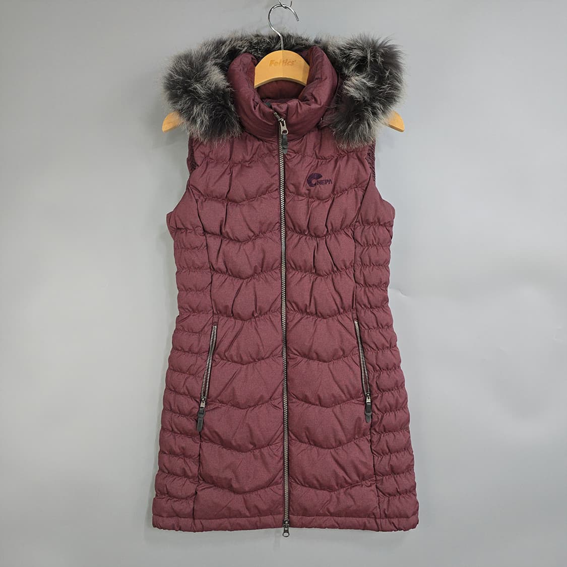 네파(NEPA) 퍼 후드 덕다운 롱 베스트 85 상품이미지1