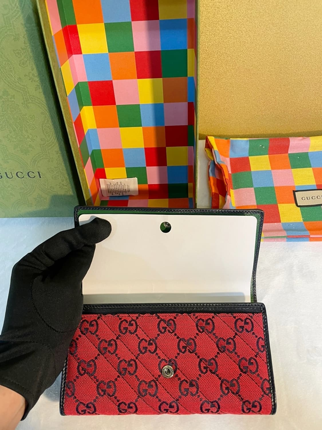 구찌 GG멀티컬러 핑크 플랩 장지갑 상품이미지3