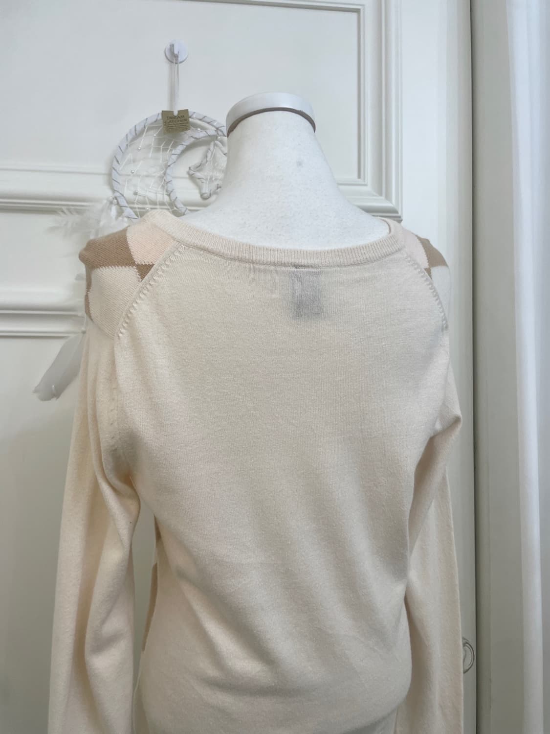 GAP pink beige argyle lovely knit top 상품이미지4