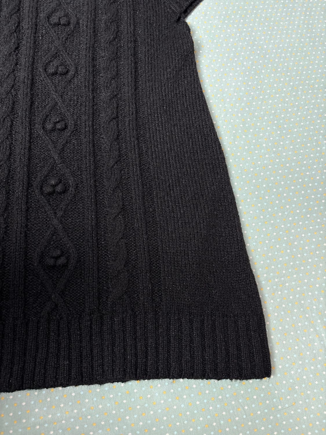 블랙 니트 반소매 원피스 상품이미지8