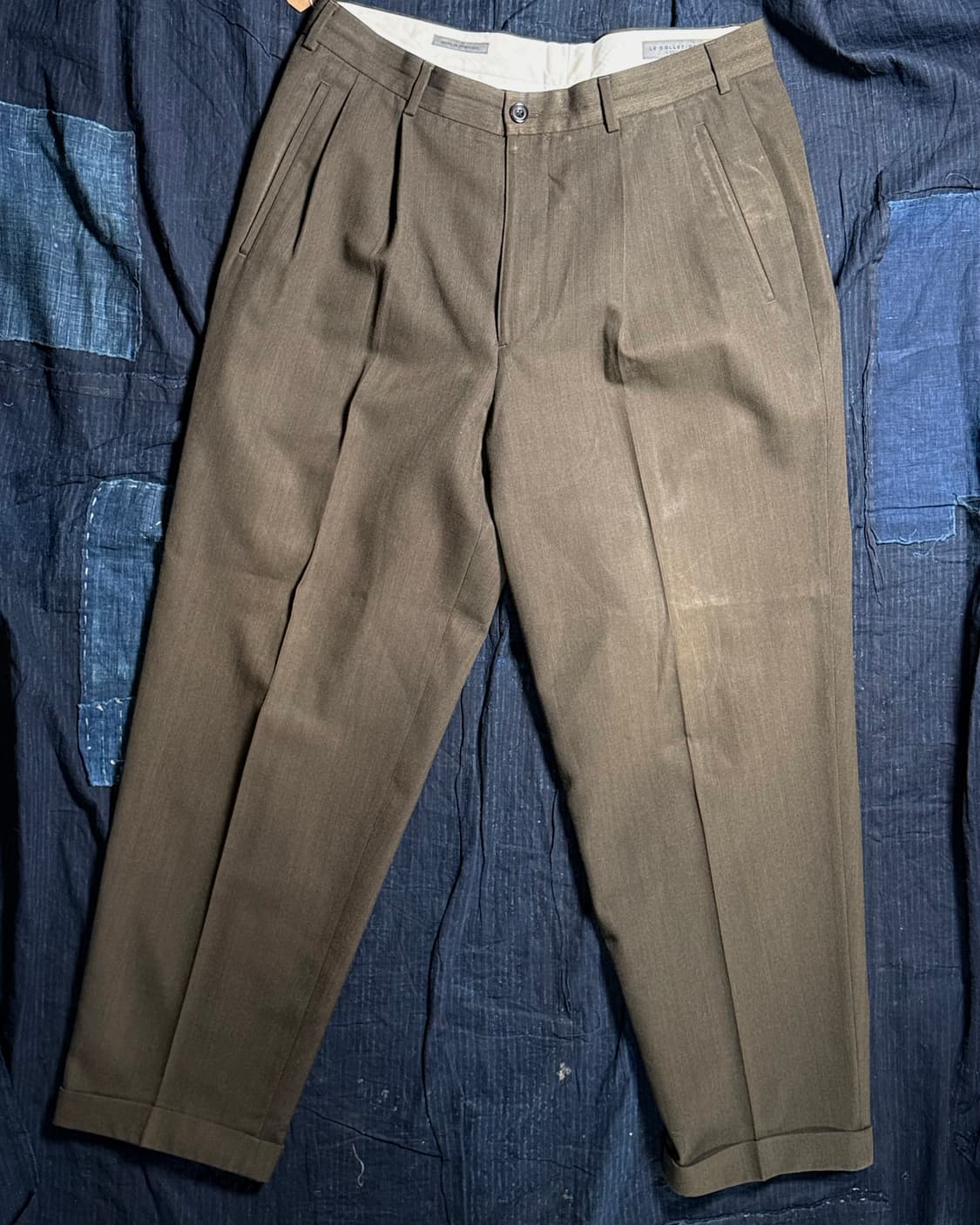 90-00‘s Le Collezioni 스트럭쳐 울 투턱 트라우저 36 상품이미지1