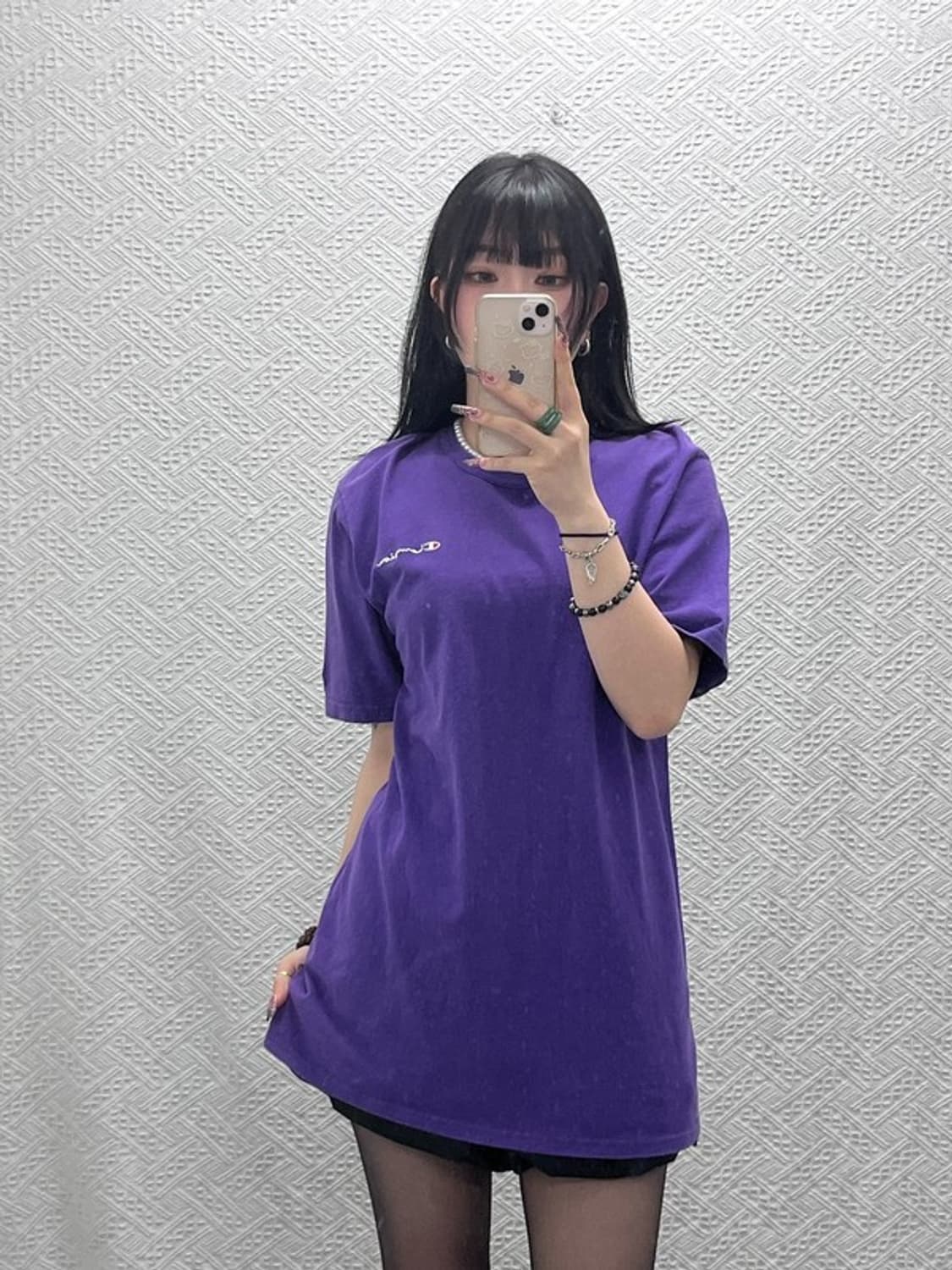 챔피온 빈티지 캐주얼 라벤더 우베코어 오버핏 반팔티 L C11828 상품이미지1