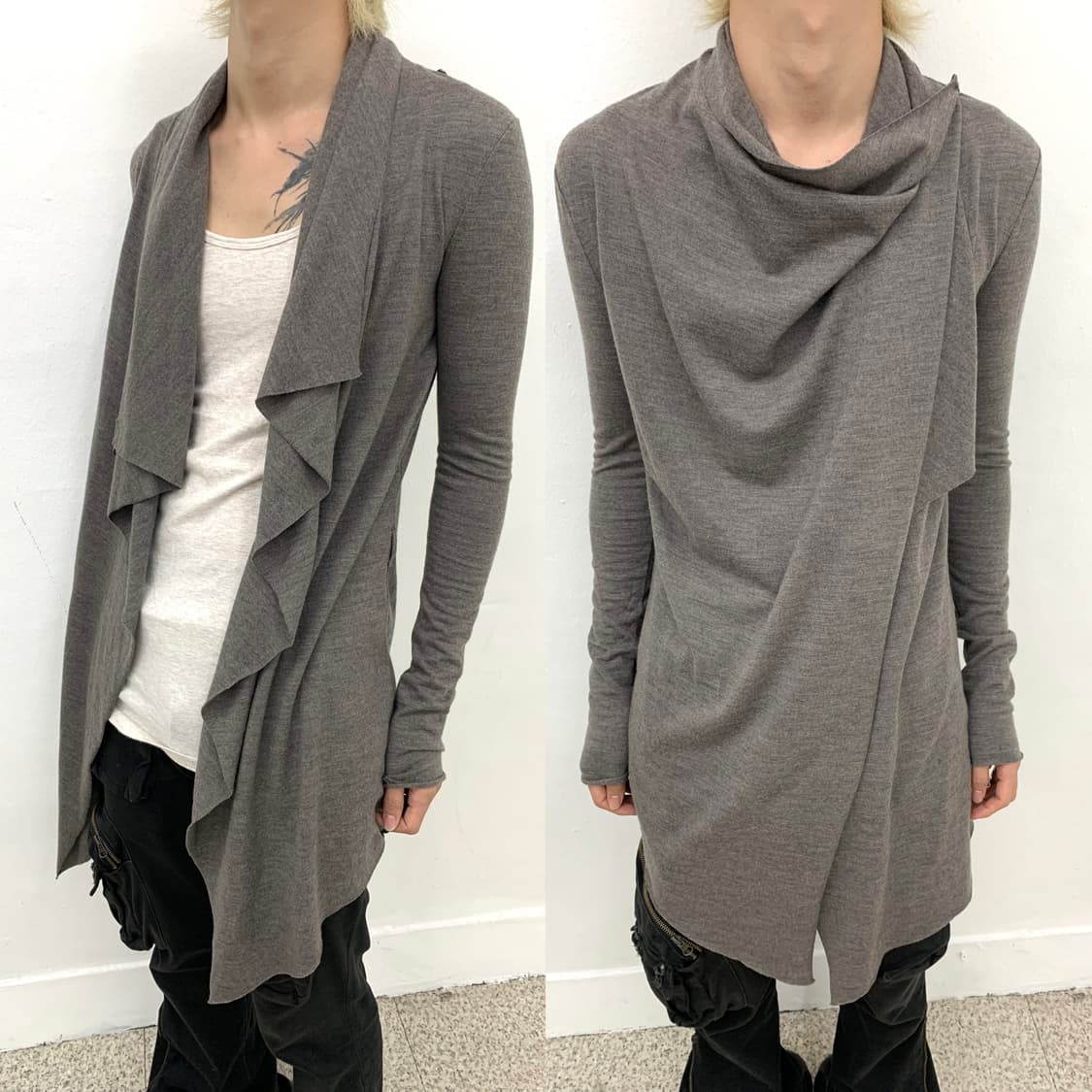 Helmut Lang draped wool cardigan    상품이미지1