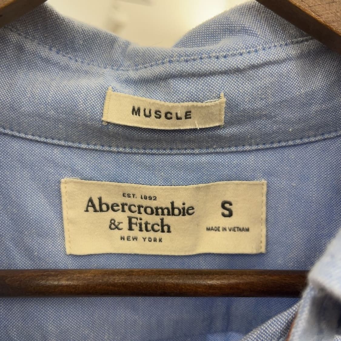 아베크롬비 빈티지 캐주얼 컨트리 연하늘 셔츠 S C09439 상품이미지5