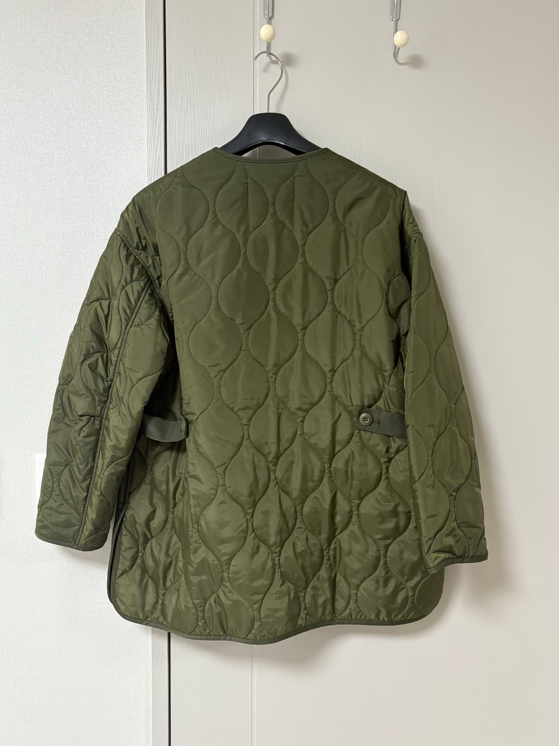 레이 빔즈 퀼팅 노카라 자켓 상품이미지4