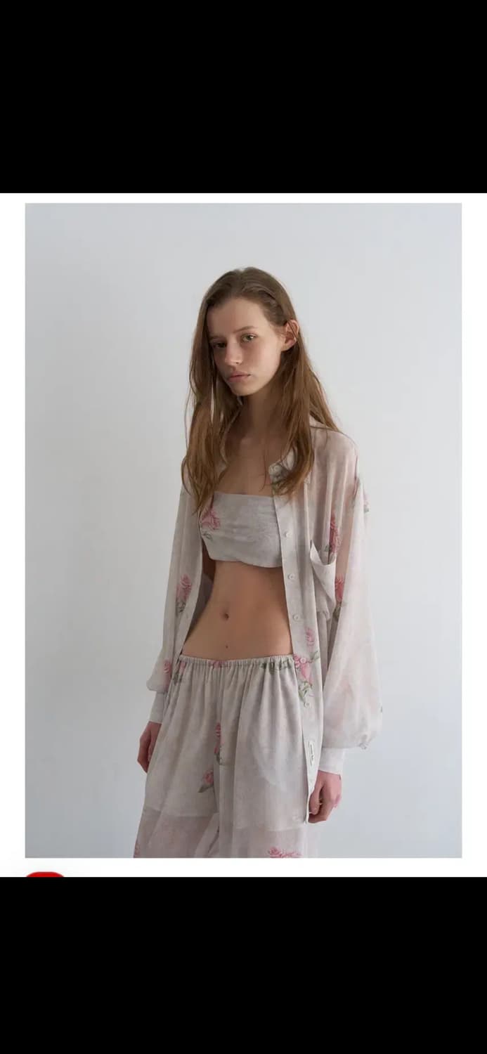 오버듀플레어 VINTAGE ROSE CHIFFON SHIRT&PANTS  상품이미지3