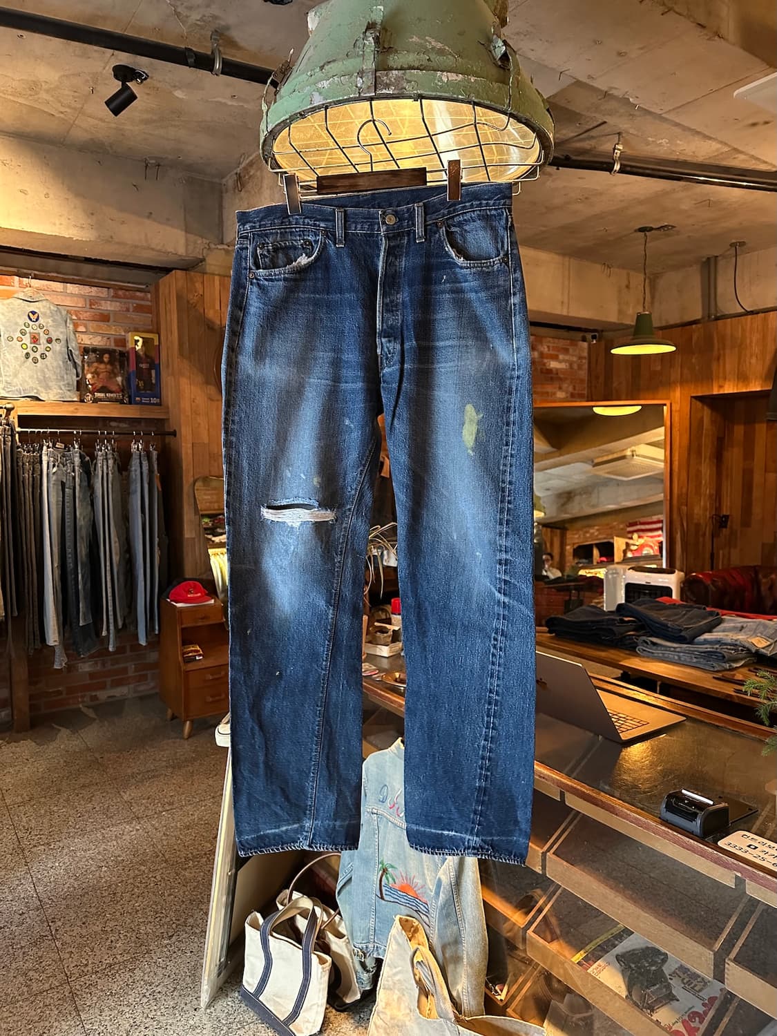 70s USA 빈티지 리바이스 501 66전기 셀비지 데님 팬츠 상품이미지1