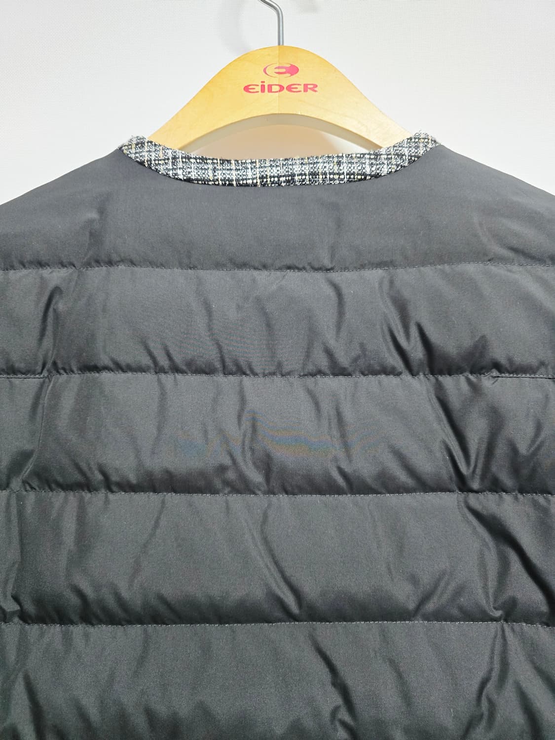 jj지고트 트위드 블랙 경량 구스패딩 자켓 상품이미지6