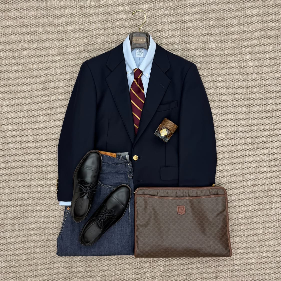 CHAPS Ralph Lauren 금장 네이비 블레이저 상품이미지1