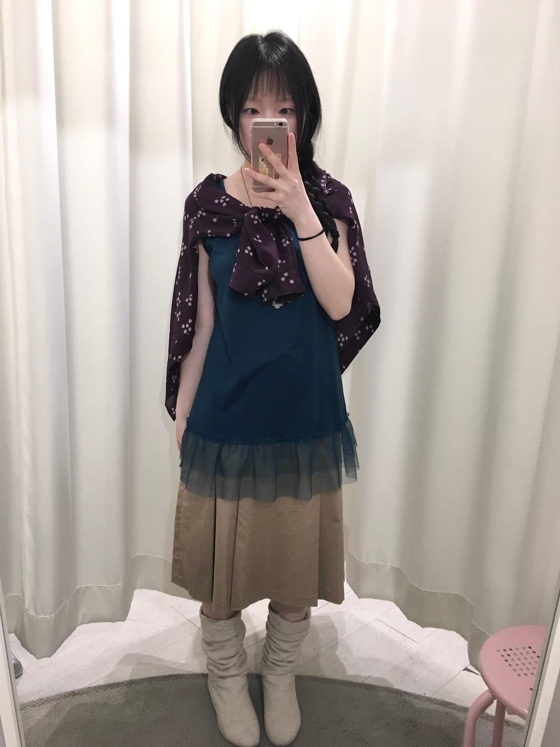 Teal Chiffon Lace Cami 상품이미지7