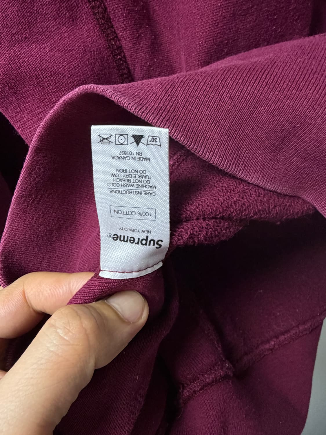 15ss 슈프림 X 래리 클락 키즈 버건디 후드 상품이미지8