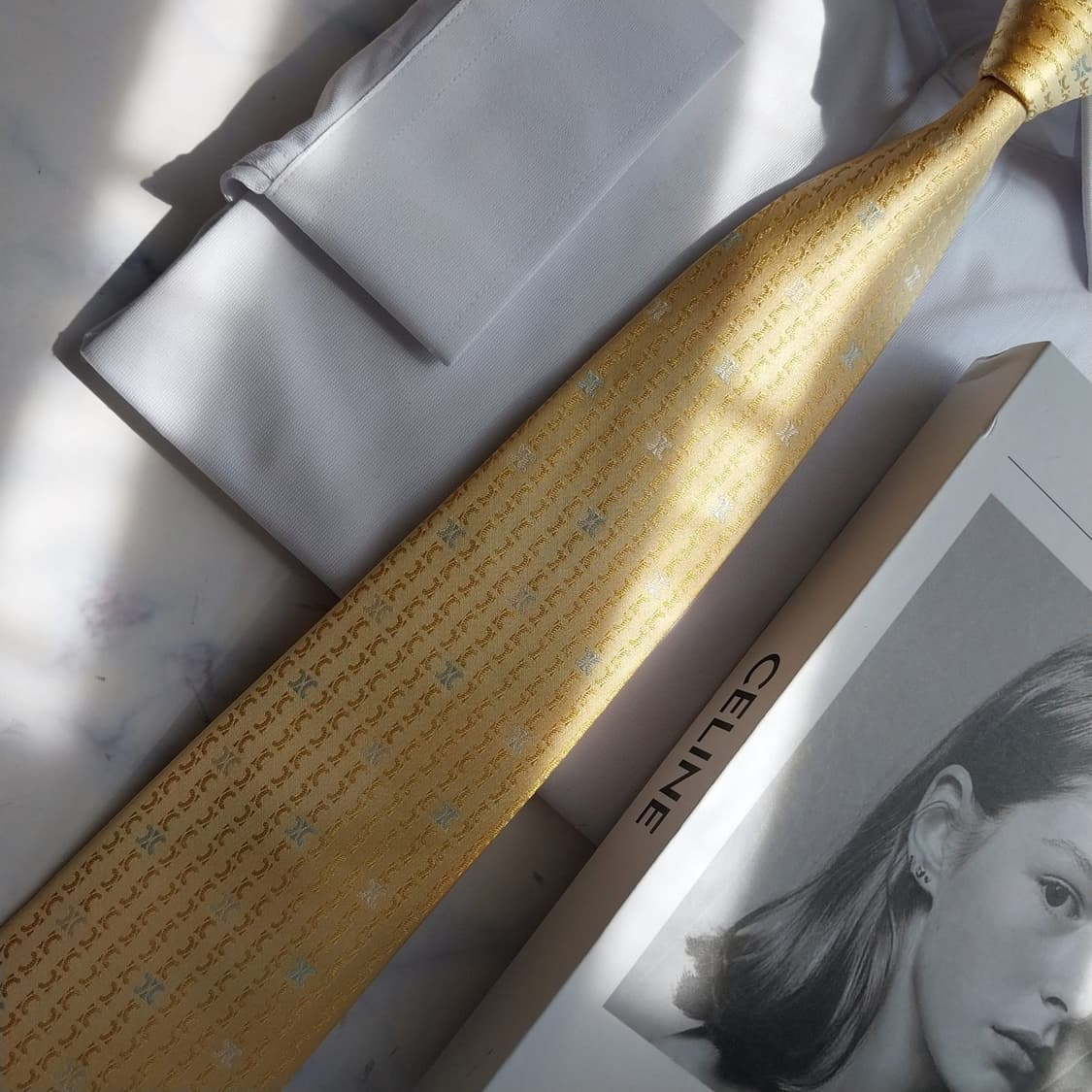 셀린느 레몬 트리오페 자카드 넥타이 9.2cm S~A+등급 K2539 상품이미지6