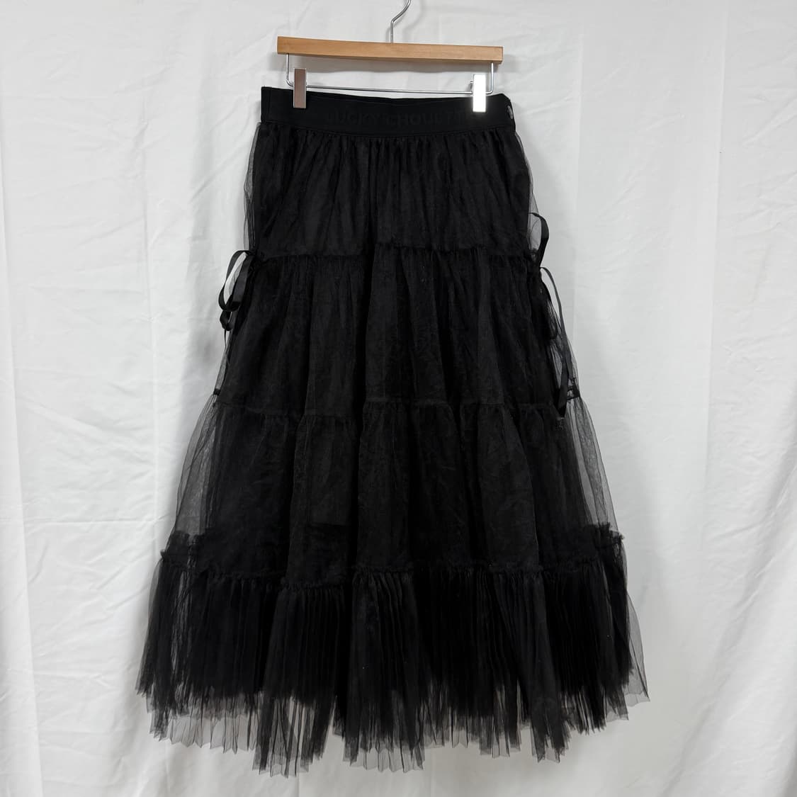 24FW 럭키슈에뜨 메쉬 밴딩 롱스커트 상품이미지3