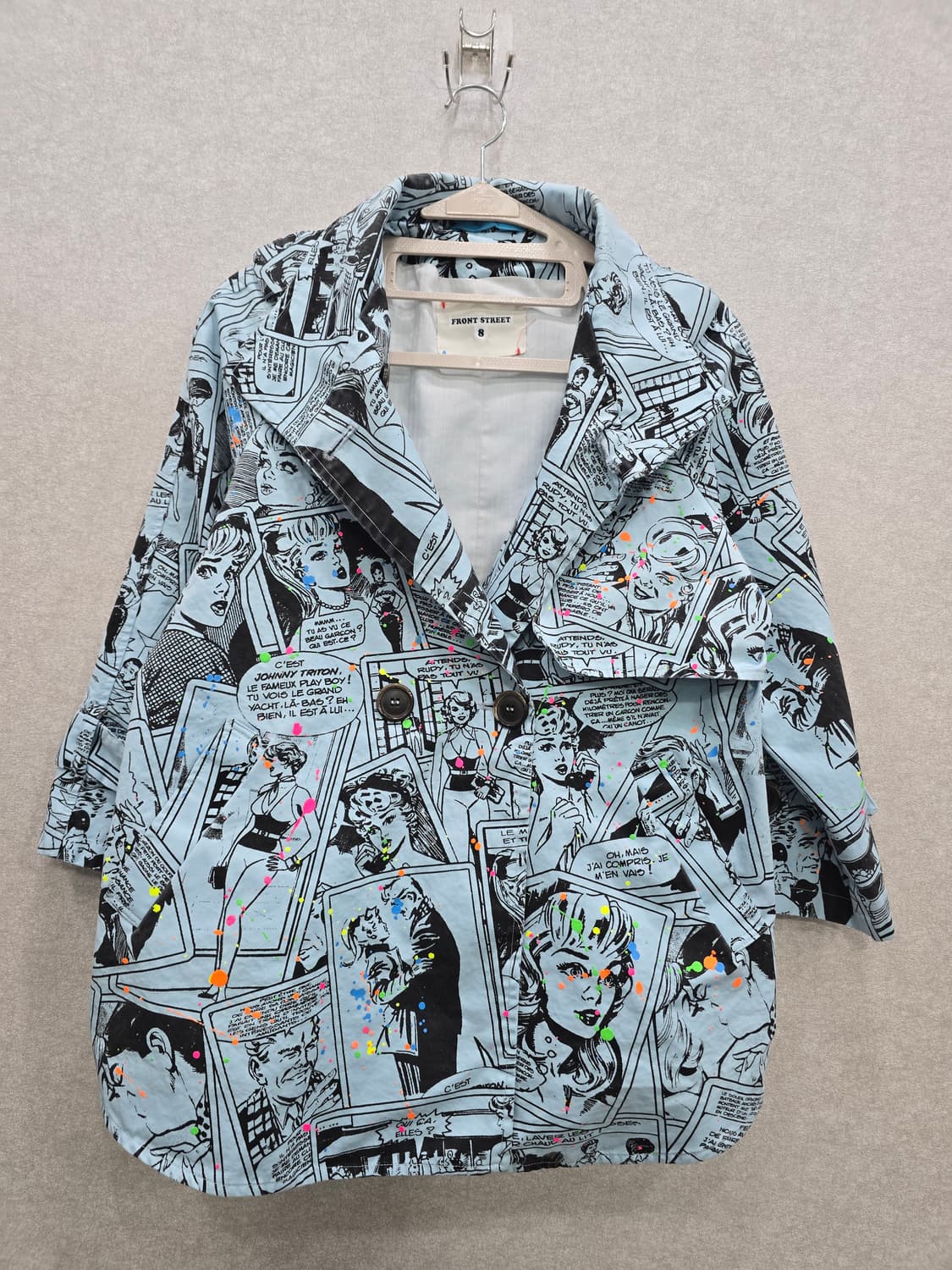 FRONT STREET 8 코믹 프린팅 페인트 포인트 유니크 자켓 상품이미지4