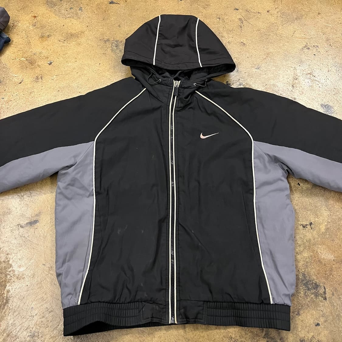 [정품/M] 나이키 후드 바람막이 블랙 회색 b17 상품이미지3