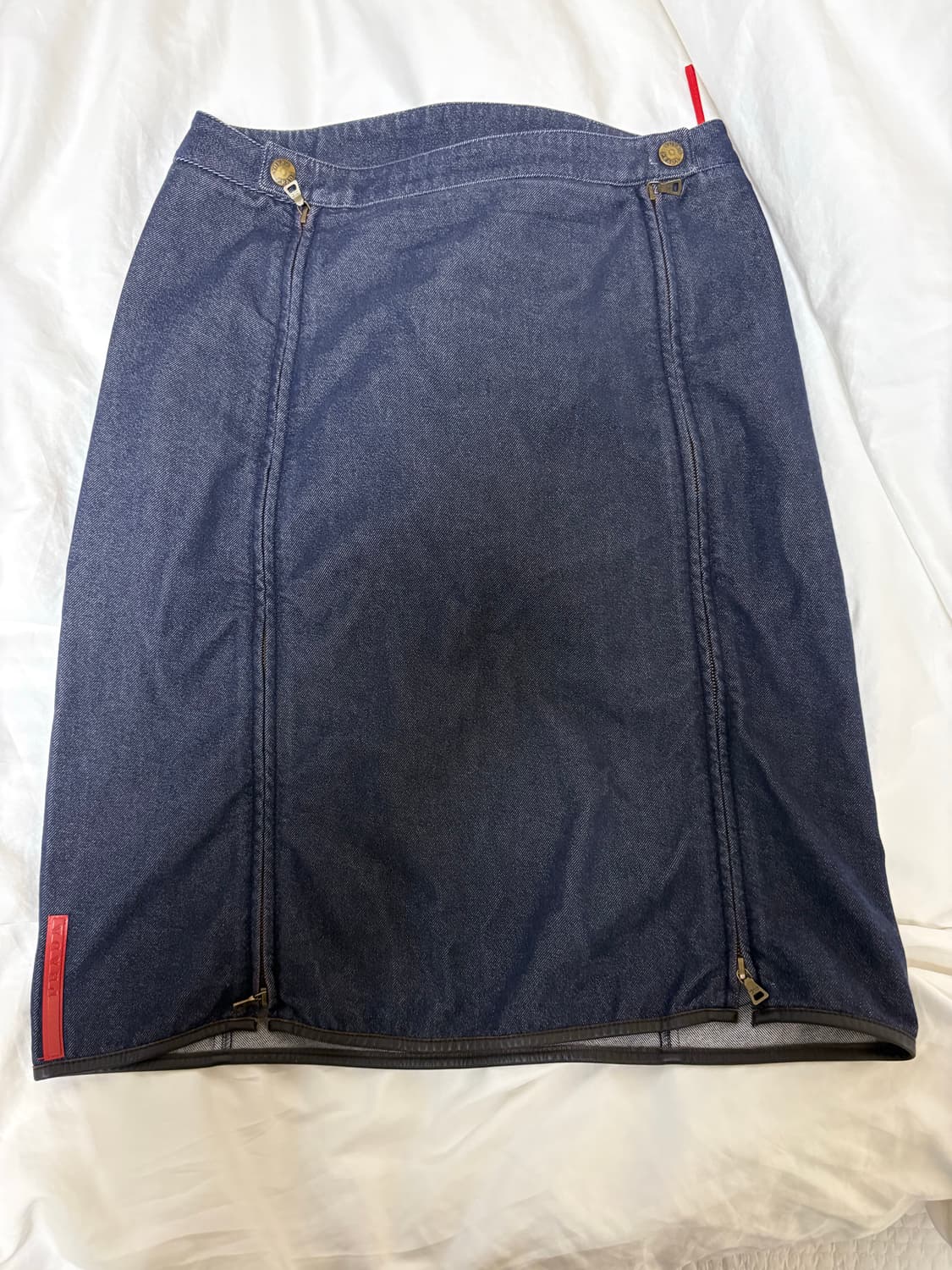 프라다스포츠 미디 데님 스커트 상품이미지1