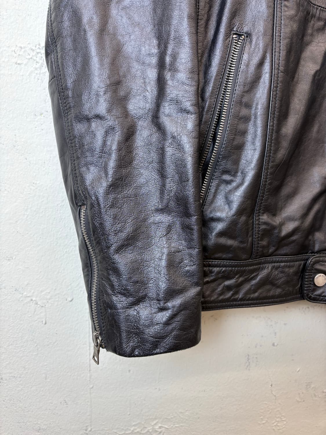 프리키네이션 빈티지 가죽 라이더 자켓 상품이미지4