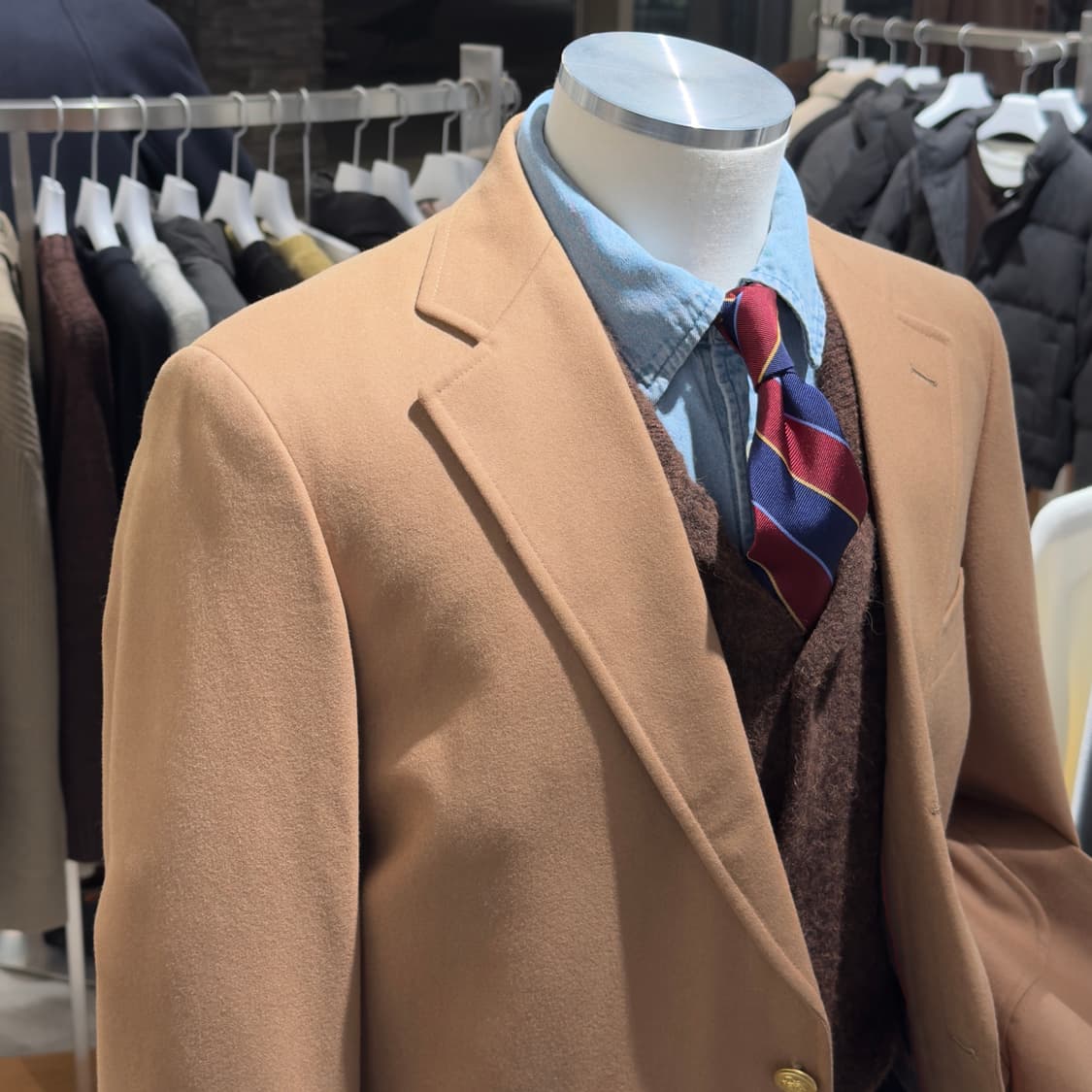 제이프레스 울 카멜 금장 블레이저 상품이미지3