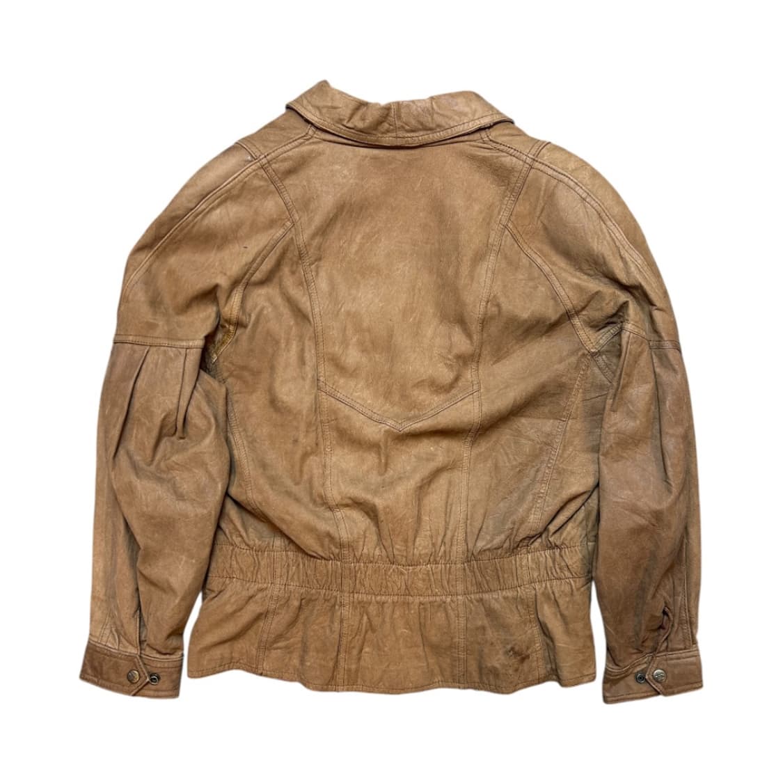 (W-L) 유럽빈티지 브라운 워싱 벨티드 레더 자켓 OJ-015 상품이미지4