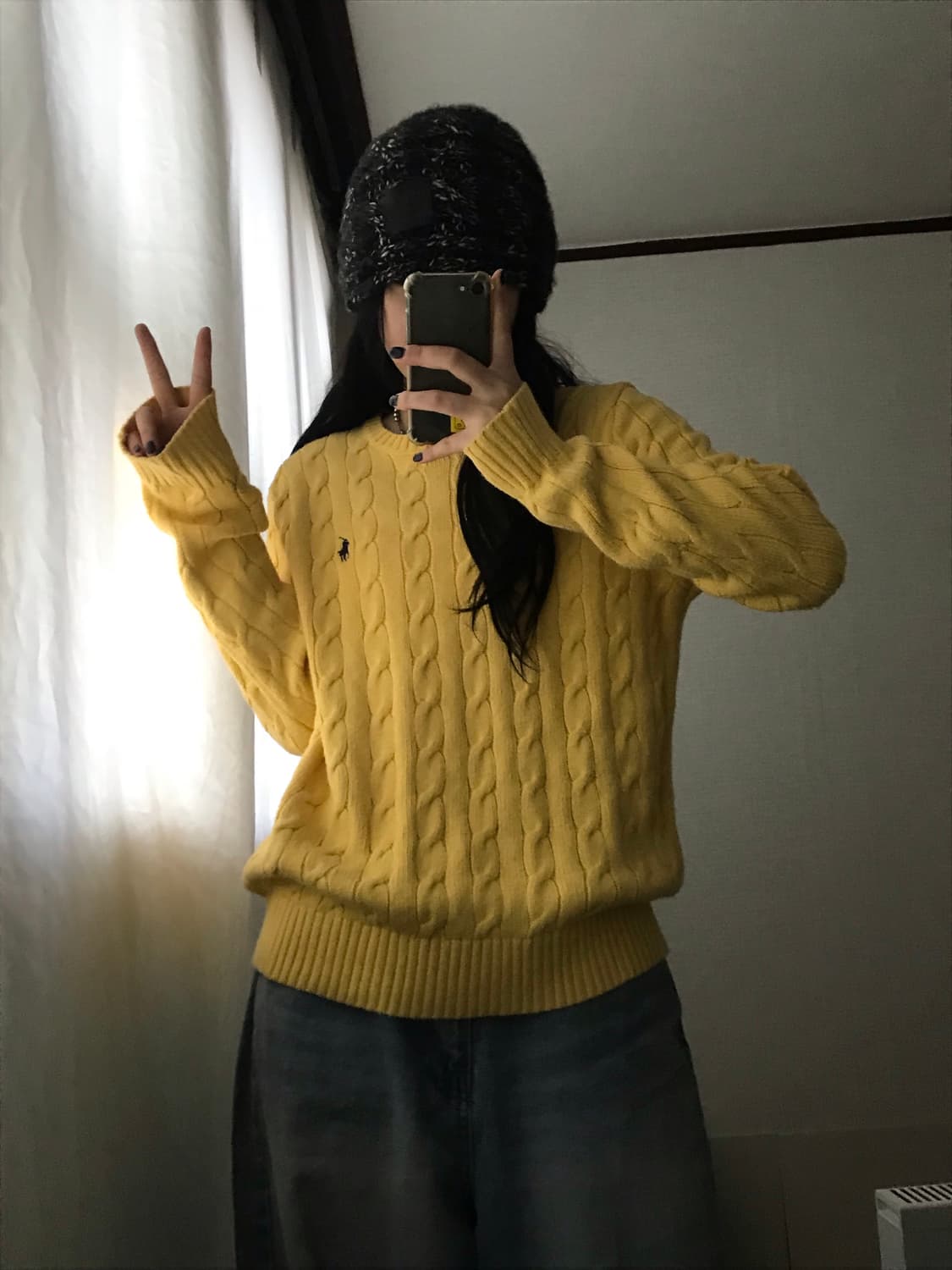 폴로 옐로우 케이블 니트 상품이미지5