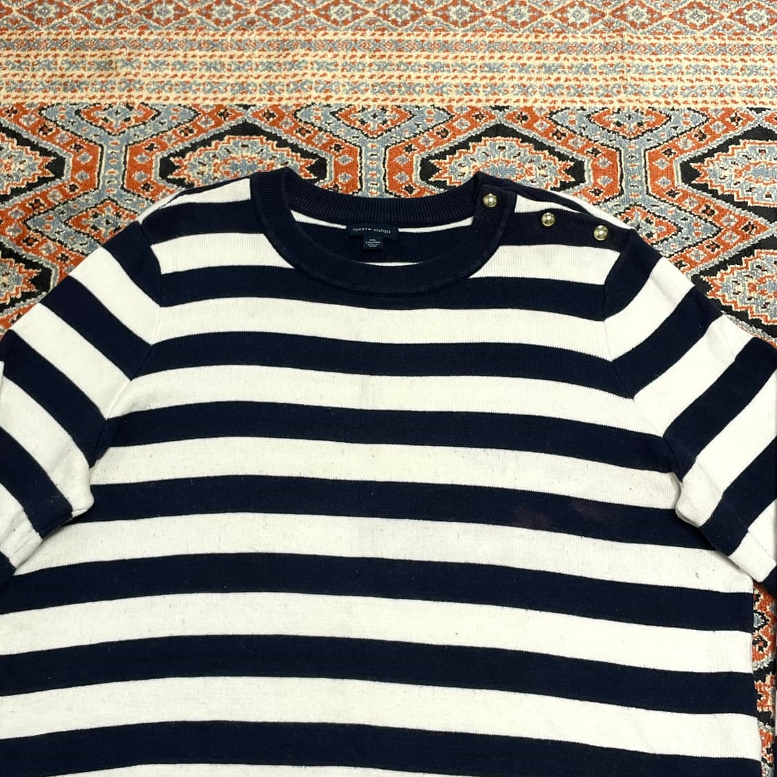 타미힐피거 네이비 단가라 니트 여성2XL 상품이미지2