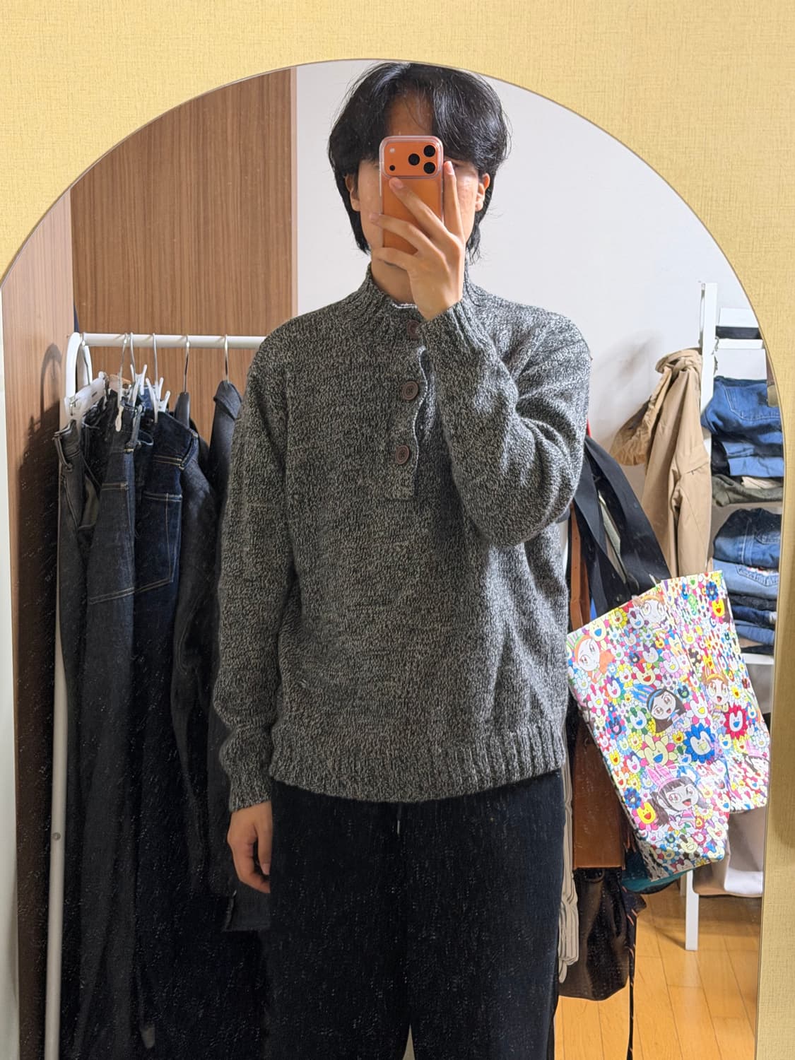 에디바우어 버튼 폴라 니트 상품이미지3