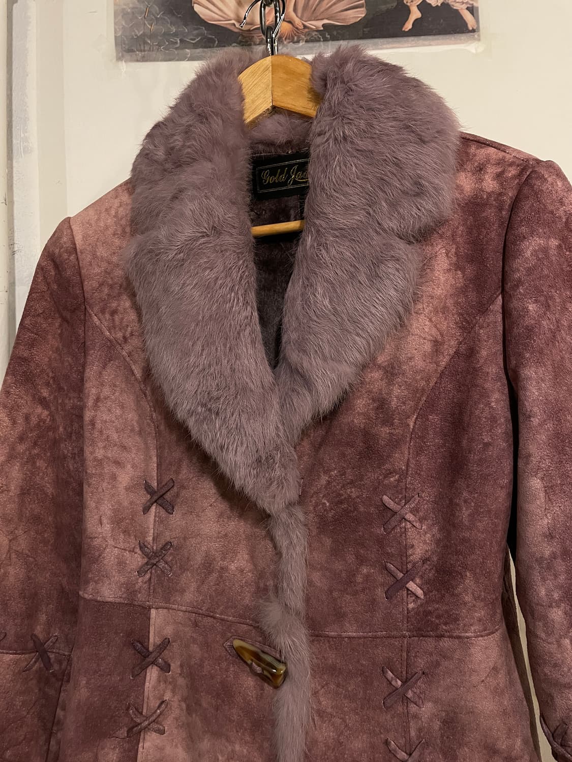 퍼플 퍼 핑크 무스탕 자켓 갸루 y2k 오리엔탈 상품이미지5