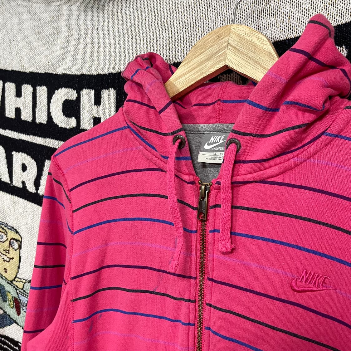 나이키 핑크 스트라이프 후드집업 상품이미지3