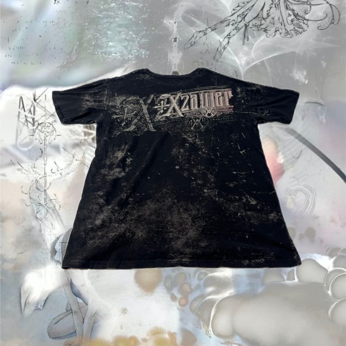 XZAVIER Punk skull Tattoo t-shirt 상품이미지7