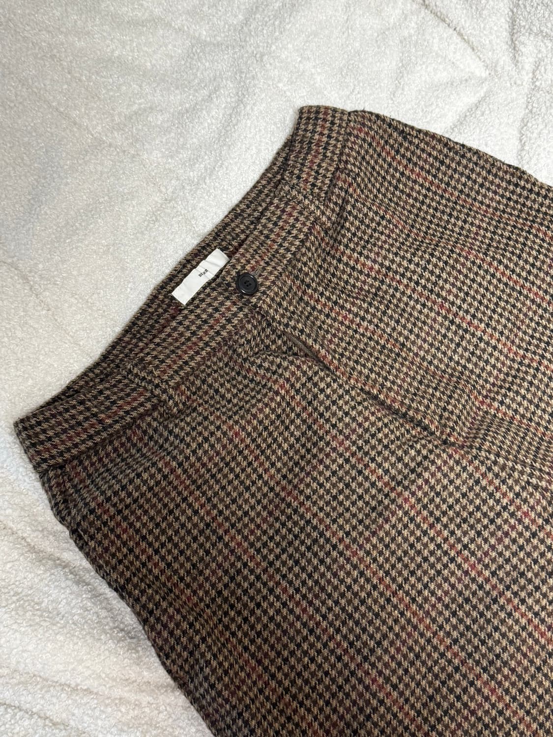 비이커 하운드투스 체크 와이드팬츠 상품이미지1