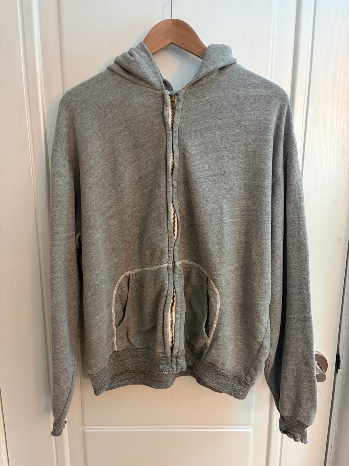 [3]아프레쎄 26ss 빈티지 라이트웨이트 후드집업 그레이 상품이미지3