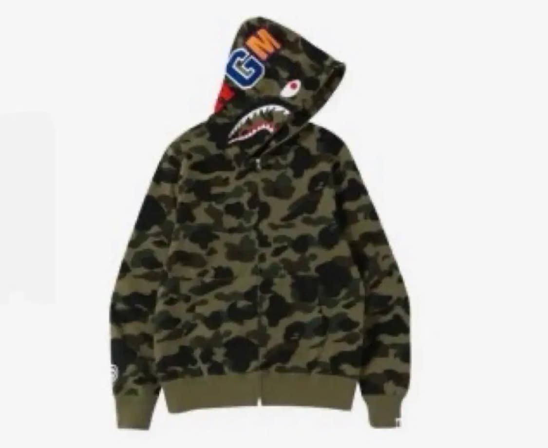 베이프 샤크후드 녹계 L 새상품 상품이미지1