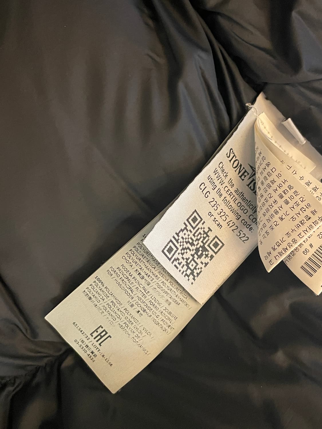 스톤아일랜드 가먼트다이드 오가닉 필 다운 패딩 100사이즈 상품이미지3